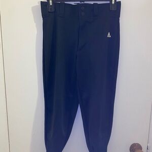 Adidas Kids Medium Baseball Pants Black Elastic Waist